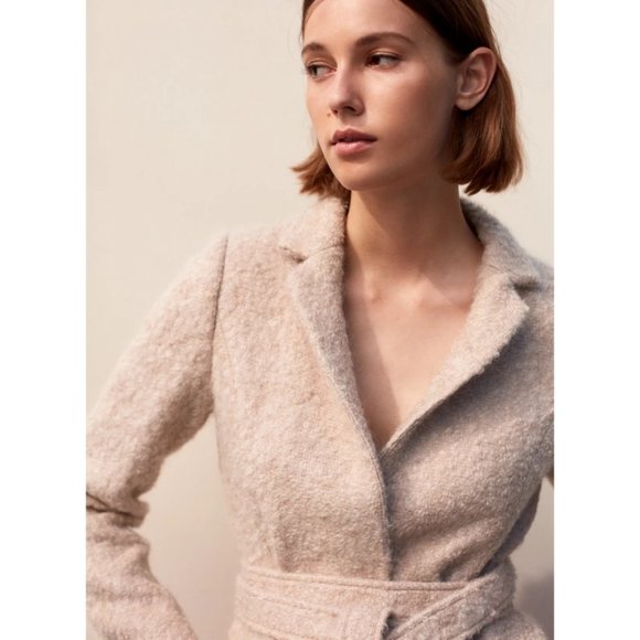 1-01 BABATON Markosian Coat Mohair Wool Midi Myth Cream Aritzia - Picture 5 of 16